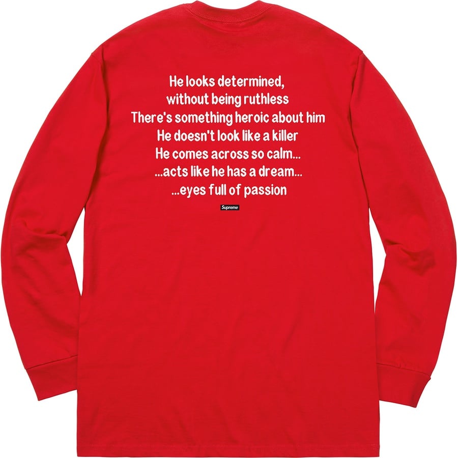 Details on The Killer L S Tee Red from fall winter 2018 (Price is $58)
