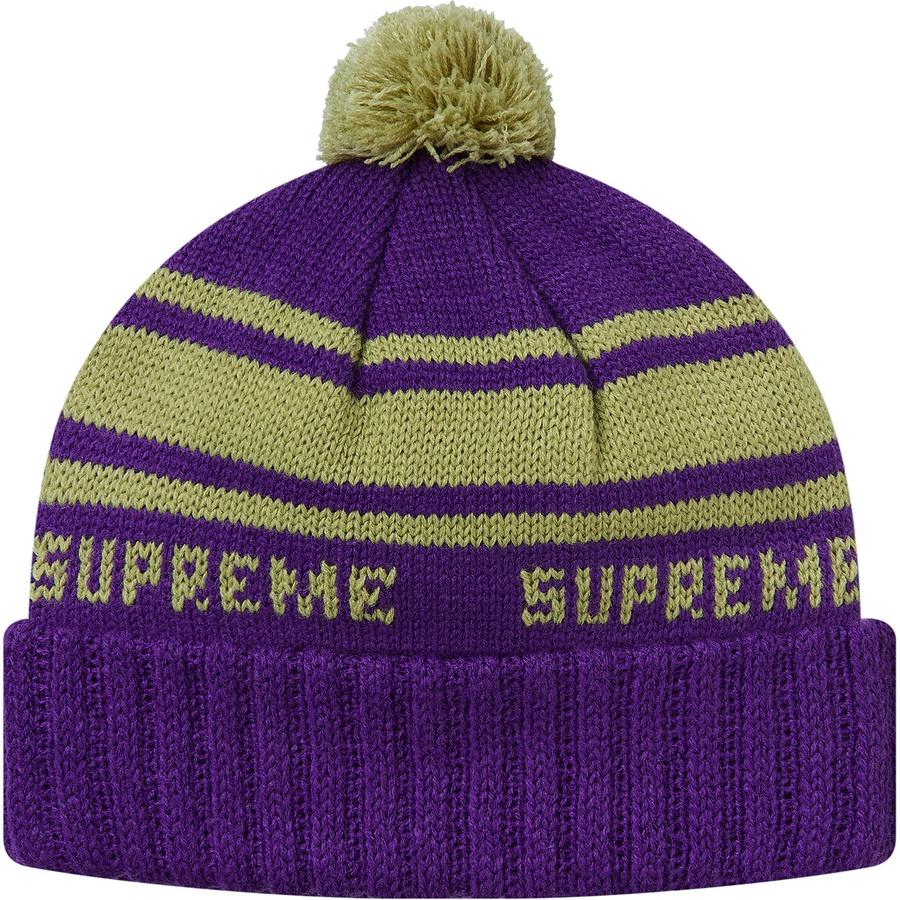 Details on Classic Stripe Beanie Purple from fall winter 2018 (Price is $32)