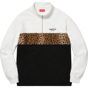 Leopard Panel Half Zip Sweatshirt - Supreme Community