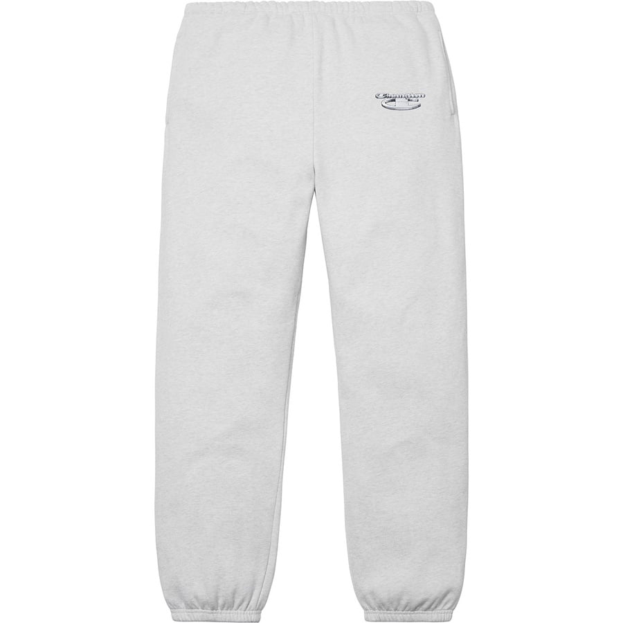 Details on Supreme Champion 3D Metallic Sweatpant Ash Grey from fall winter
                                                    2018 (Price is $148)