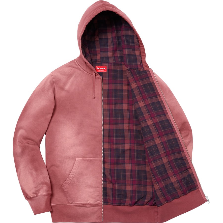 Supreme Bleached Zip Up Sweatshirt (FW18) - Dark Rose - $188