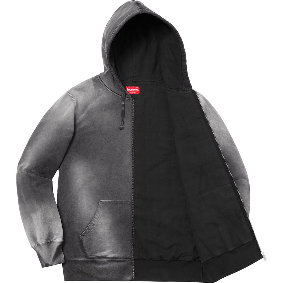 Supreme Bleached Zip Up Sweatshirt (FW18) - Black - $188