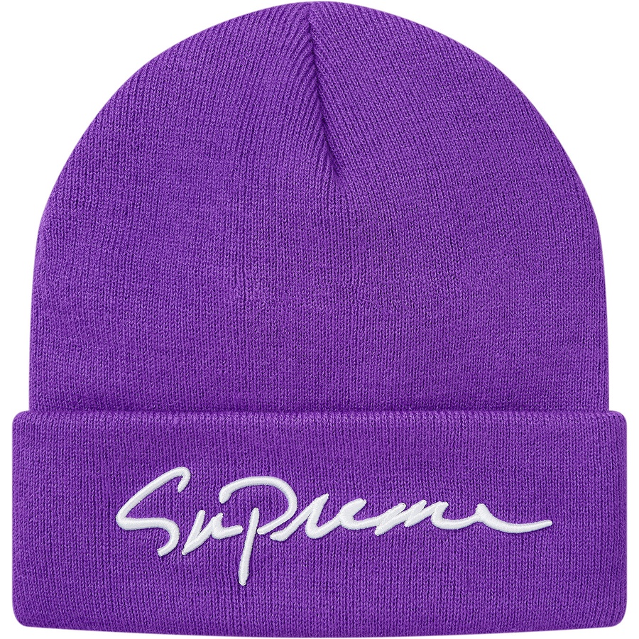 Details on Classic Script Beanie Purple from fall winter 2018 (Price is $32)
