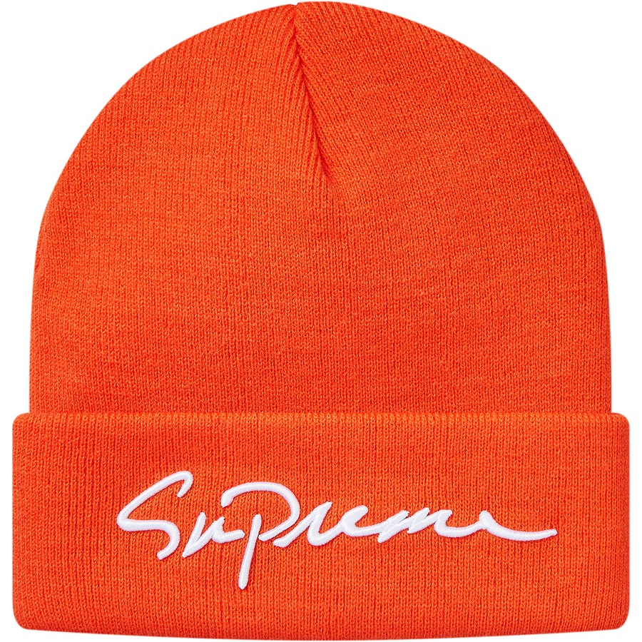Details on Classic Script Beanie Orange from fall winter 2018 (Price is $32)