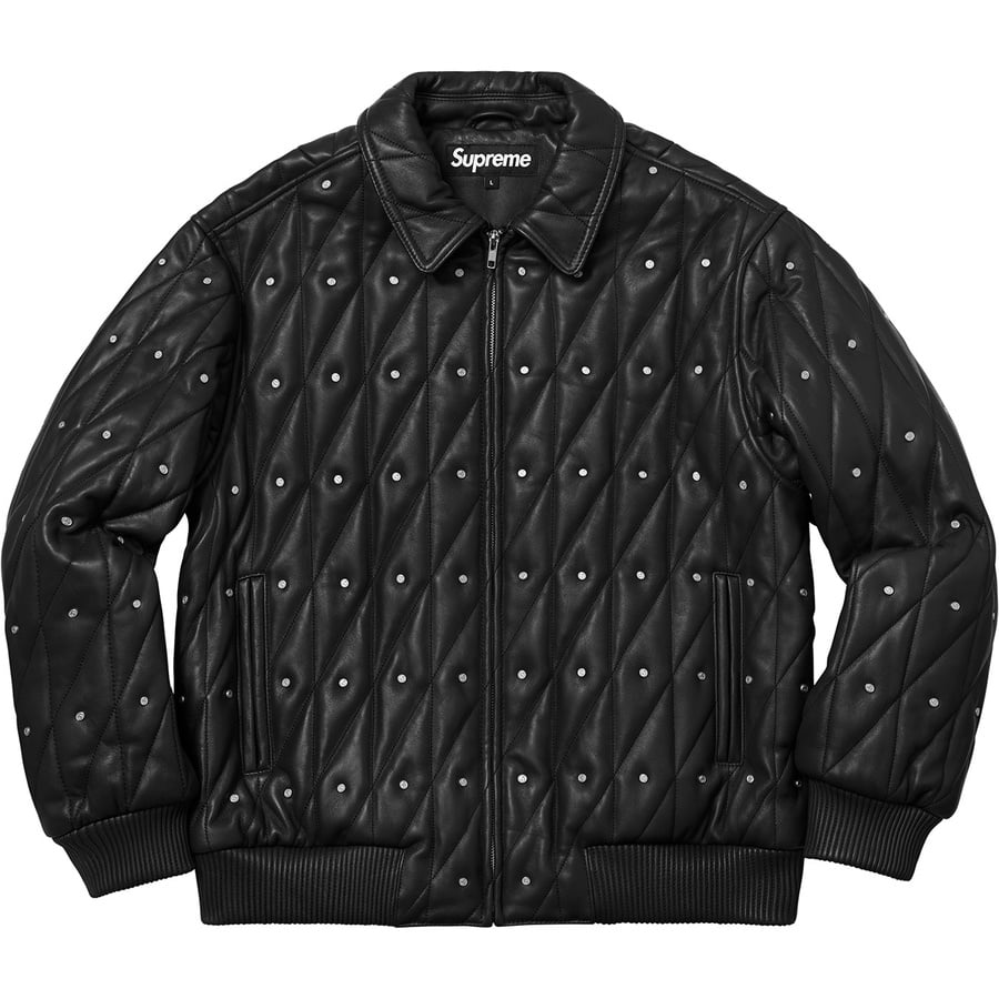 Details on Quilted Studded Leather Jacket Black from fall winter
                                                    2018 (Price is $698)