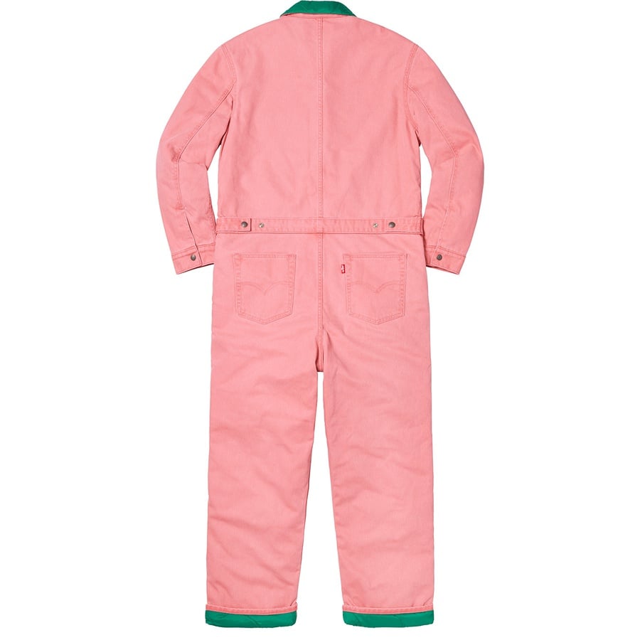 Details on Supreme Levi's Denim Coveralls Pink from fall winter
                                                    2018 (Price is $298)