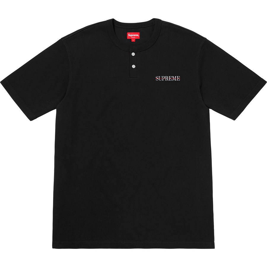 Supreme Pique S S Henley (FW18) - Black - $88