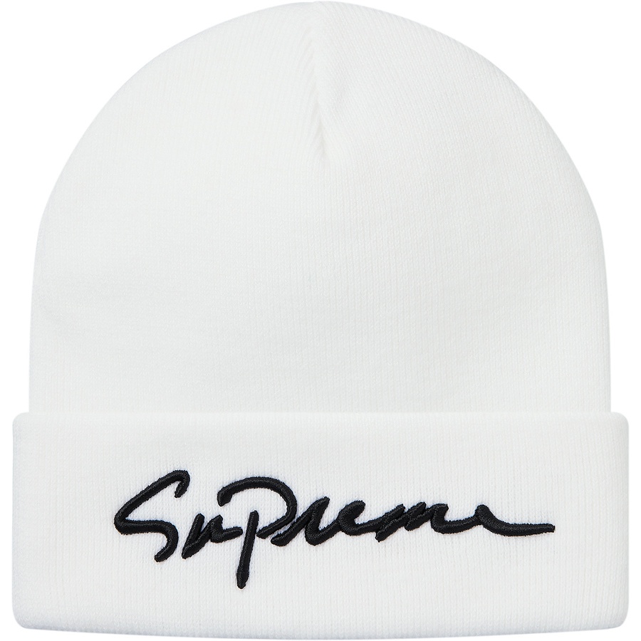 Details on Classic Script Beanie White from fall winter 2018 (Price is $32)