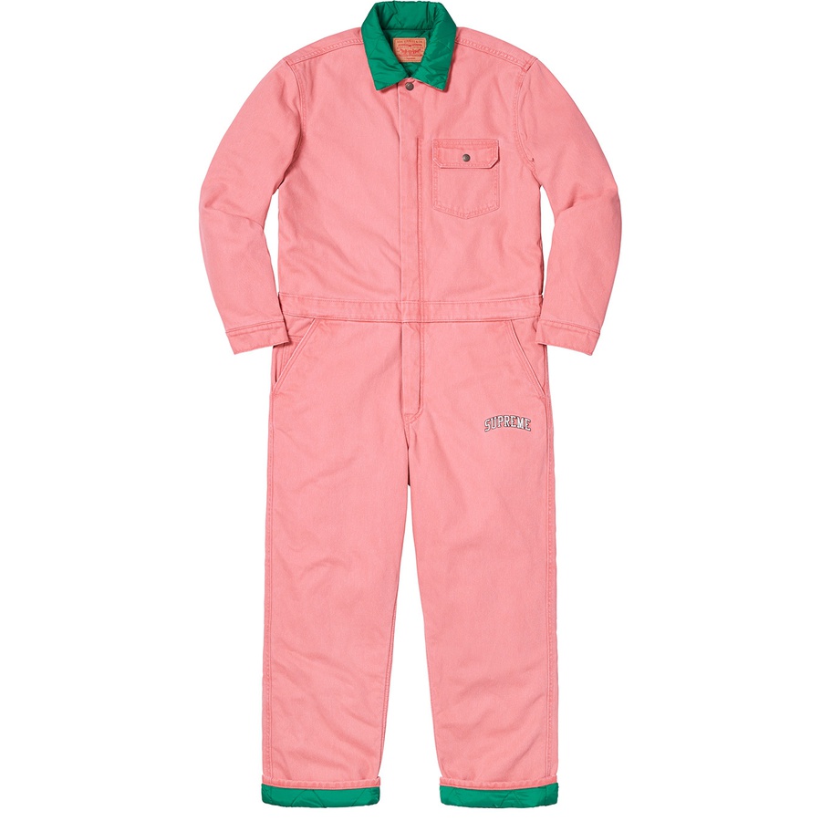 Details on Supreme Levi's Denim Coveralls Pink from fall winter
                                                    2018 (Price is $298)