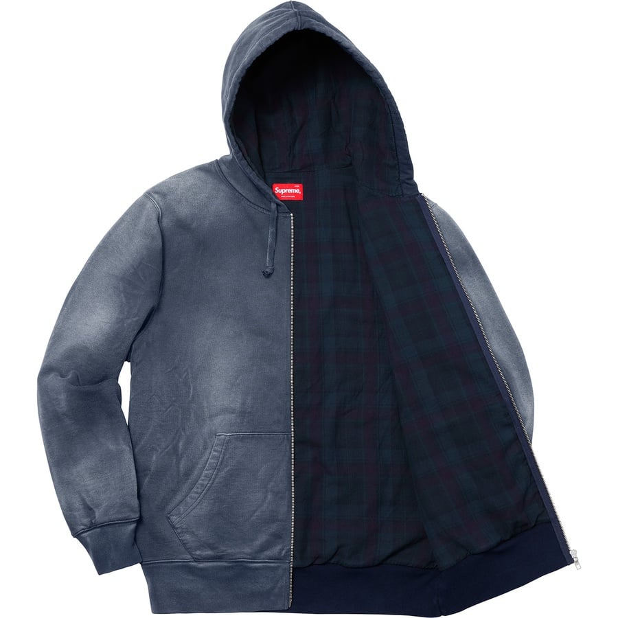 Supreme Bleached Zip Up Sweatshirt (FW18) - Navy - $188
