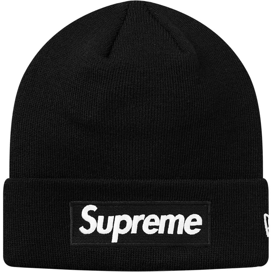 Details on New Era Box Logo Beanie Black from fall winter
                                                    2018 (Price is $38)