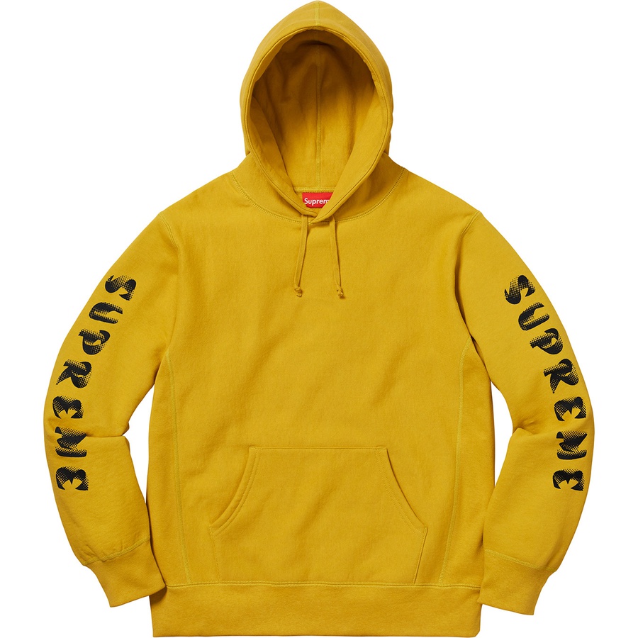 Details on Gradient Sleeve Hooded Sweatshirt Mustard from fall winter
                                                    2018 (Price is $158)