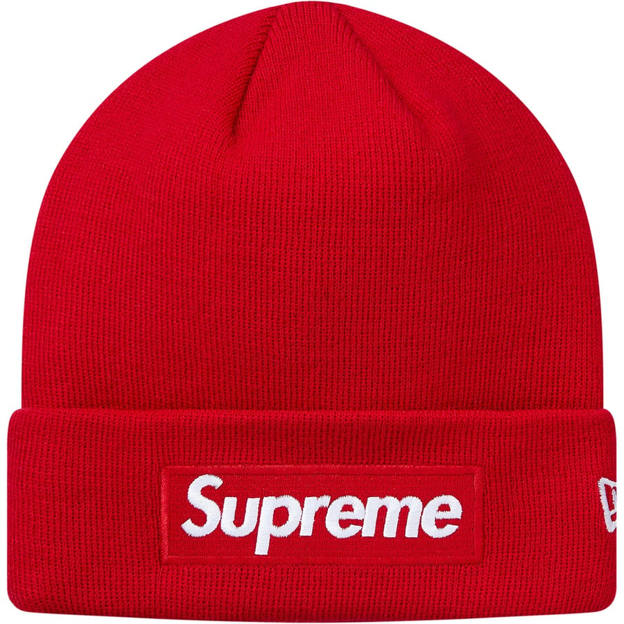 Details on New Era Box Logo Beanie Red from fall winter
                                                    2018 (Price is $38)