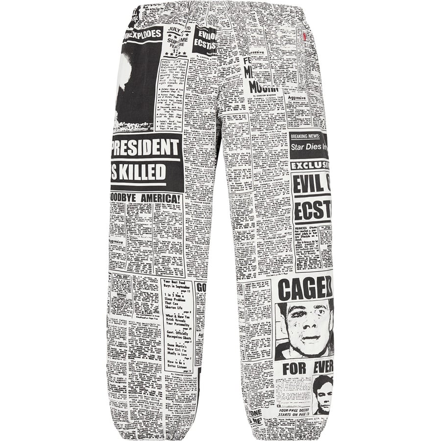 Details on Newsprint Skate Pant White from fall winter
                                                    2018 (Price is $128)