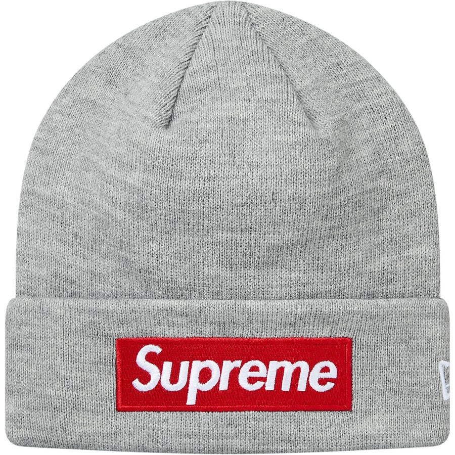 Details on New Era Box Logo Beanie Heather Grey from fall winter
                                                    2018 (Price is $38)