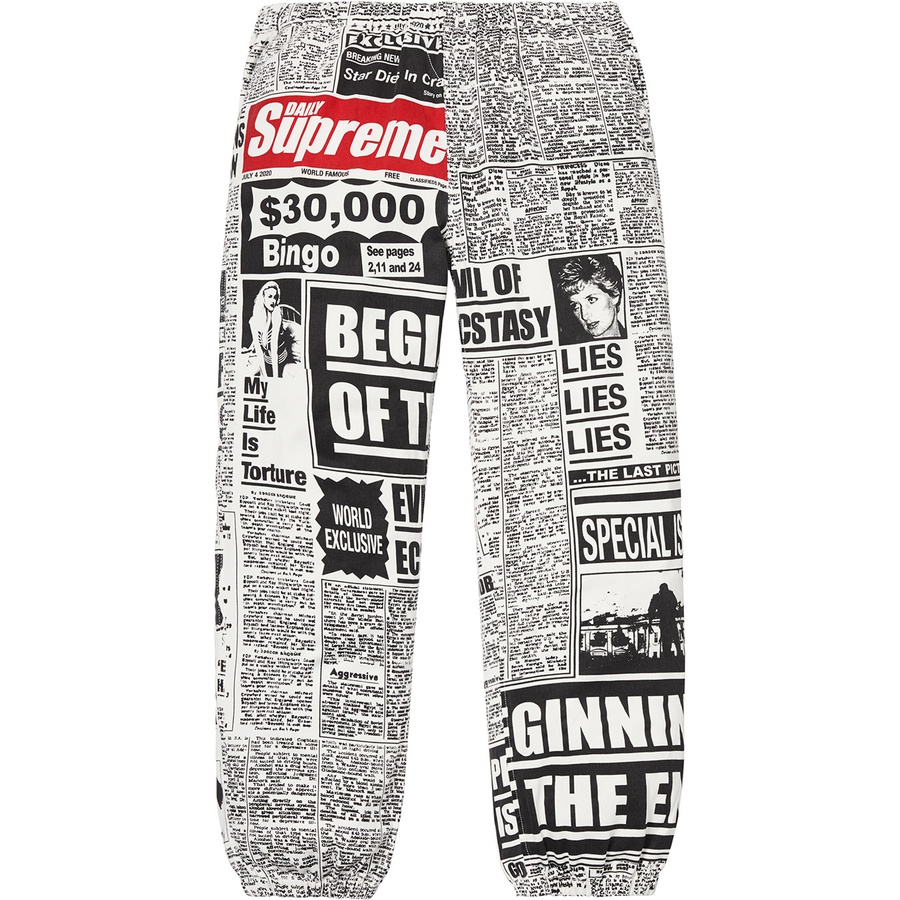 Details on Newsprint Skate Pant White from fall winter
                                                    2018 (Price is $128)