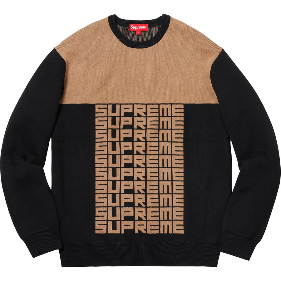 Details on Logo Repeat Sweater Black from fall winter
                                                    2018 (Price is $148)