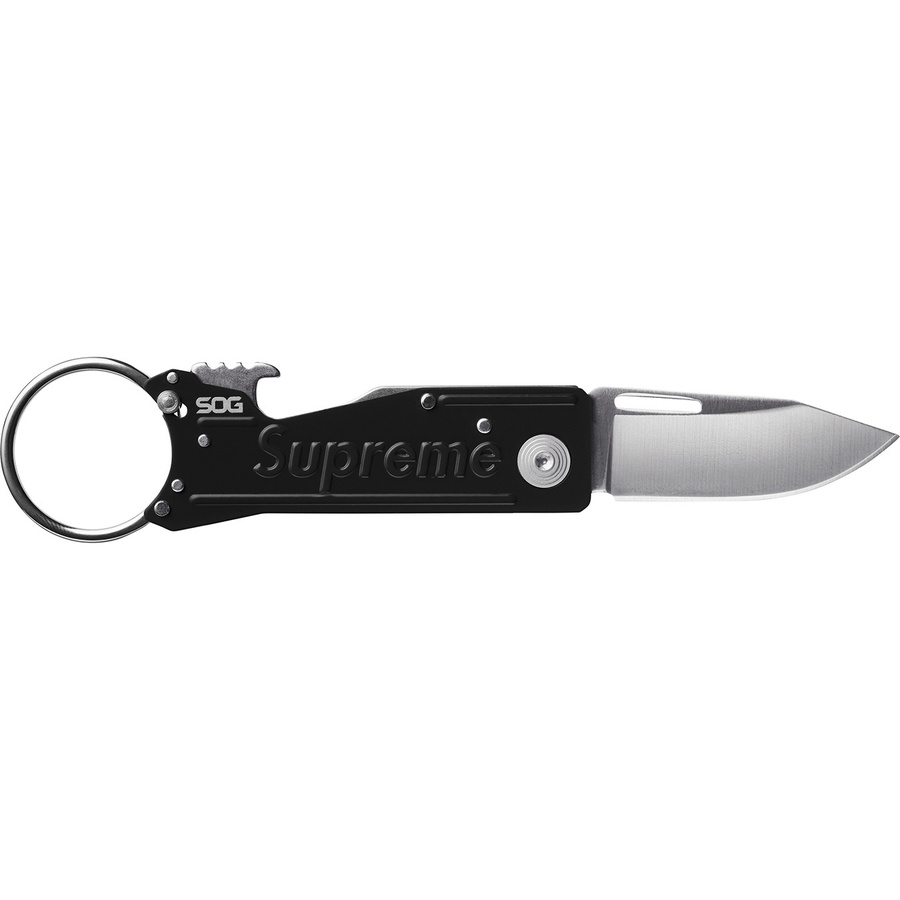 Details on Supreme SOG KeyTron Folding Knife Black from fall winter
                                                    2018 (Price is $30)