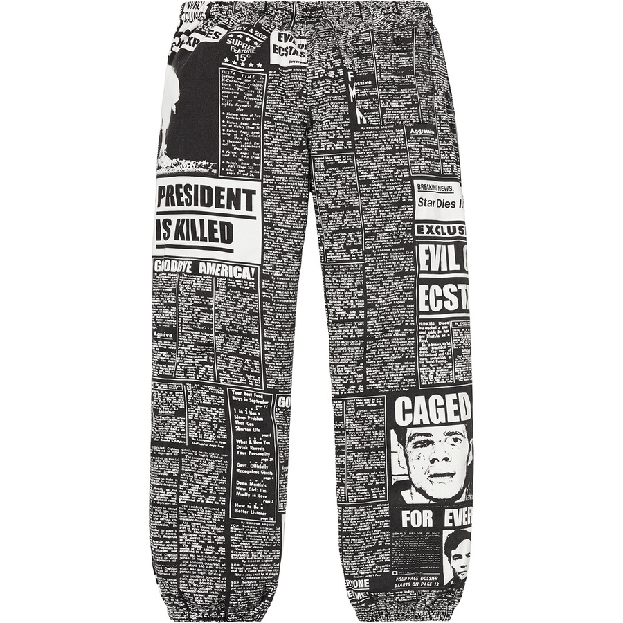 Details on Newsprint Skate Pant Black from fall winter
                                                    2018 (Price is $128)