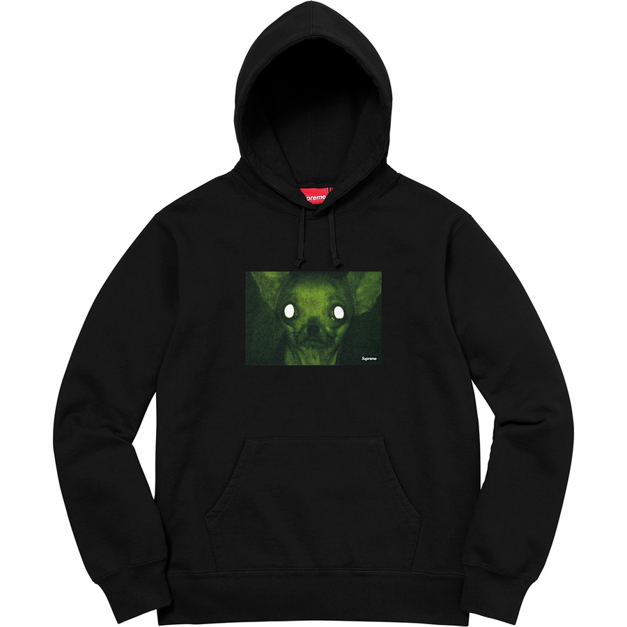 Details on Chris Cunningham Chihuahua Hooded Sweatshirt Black from fall winter
                                                    2018 (Price is $158)