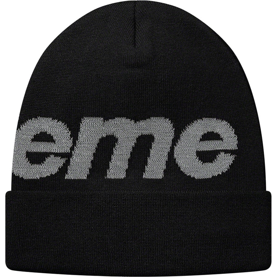Supreme Big Logo Beanie (FW18) - Black - $40