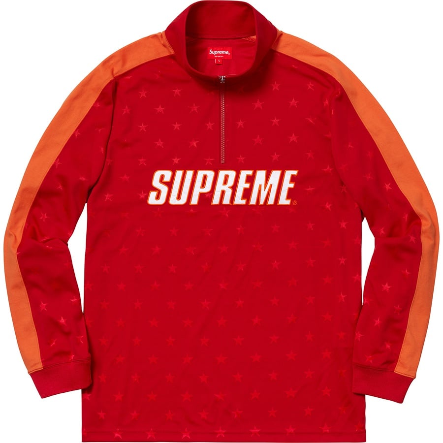 Details on Track Half Zip Pullover Red from fall winter 2018 (Price is $118)