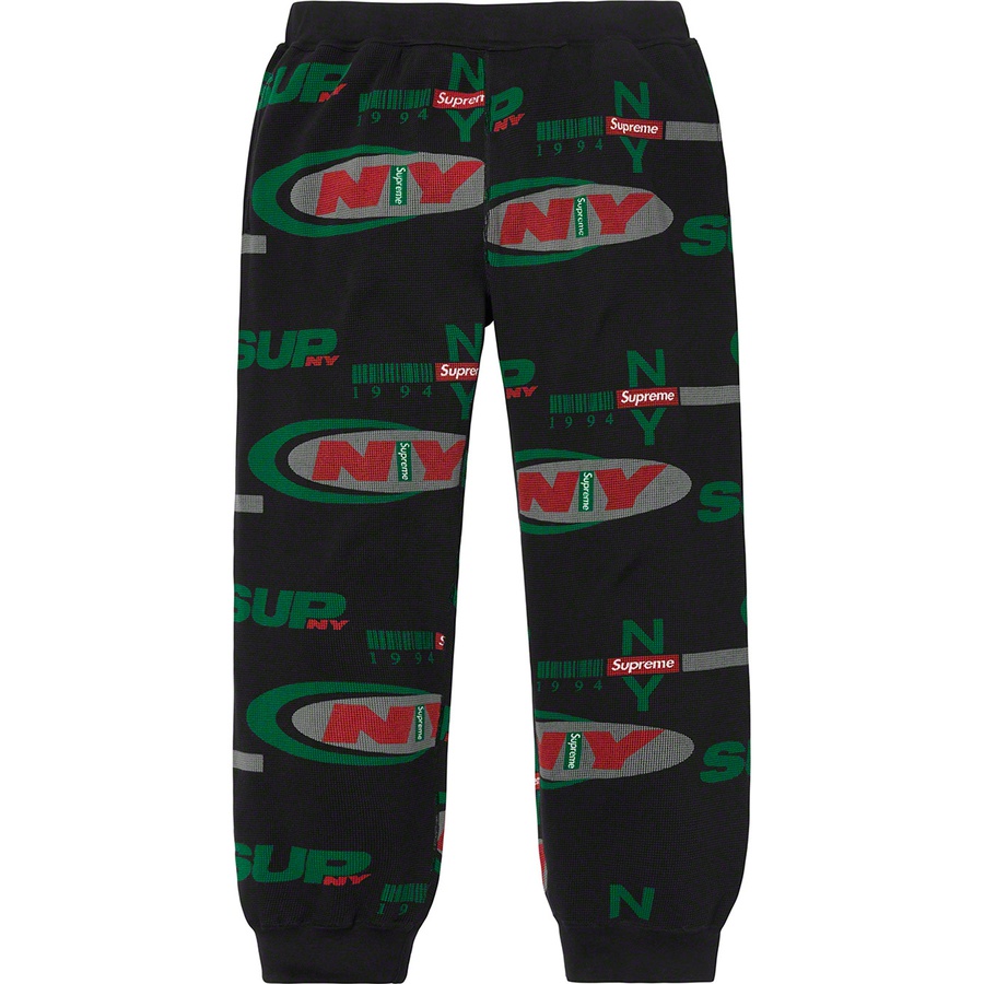 Details on Supreme NY Waffle Thermal Pant Black from fall winter 2018 (Price is $110)