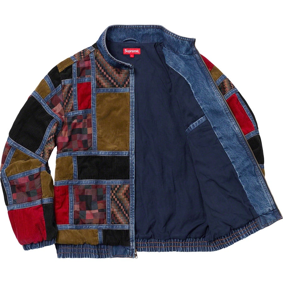 Details on Corduroy Patchwork Denim Jacket Washed Blue from fall winter
                                                    2018 (Price is $238)