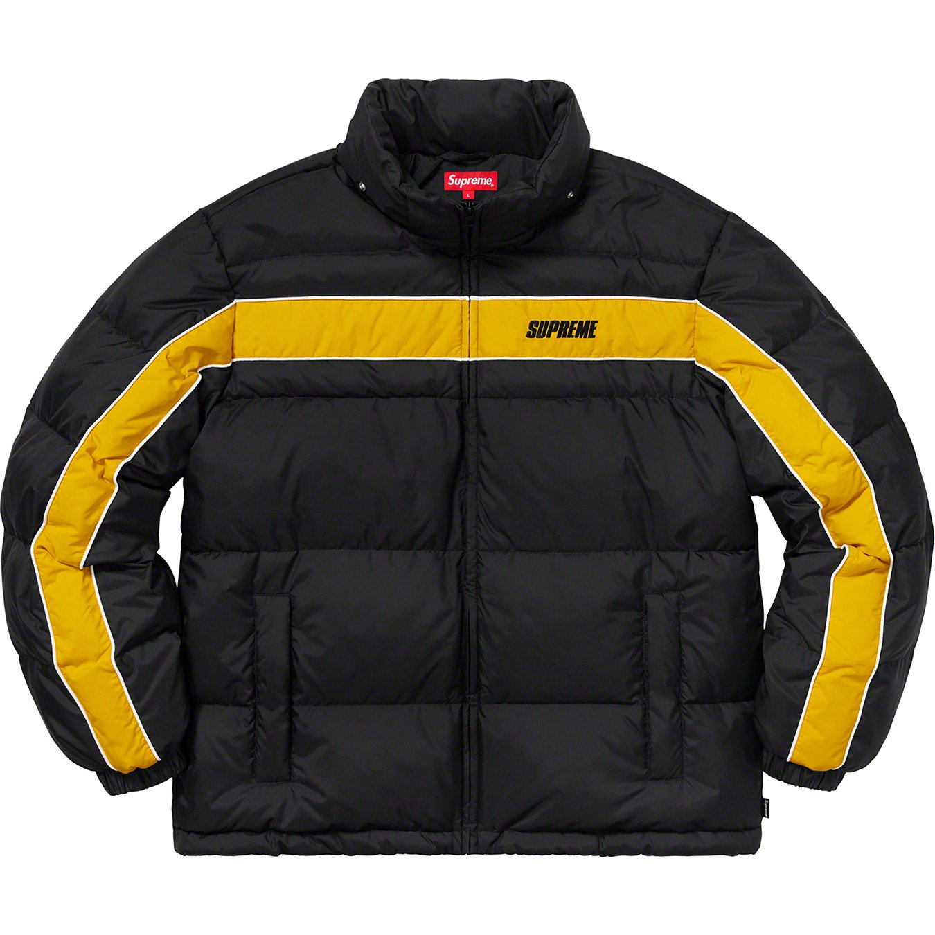 Supreme Stripe Panel Down Jacket Black S