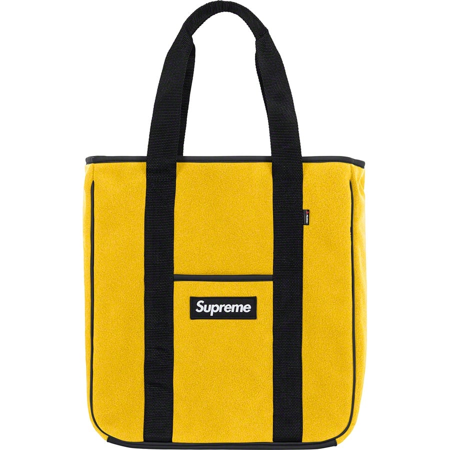 Details on Polartec Tote Yellow from fall winter
                                                    2018 (Price is $98)