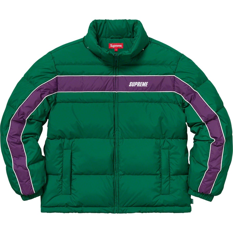 Details on Stripe Panel Down Jacket Green from fall winter
                                                    2018 (Price is $258)