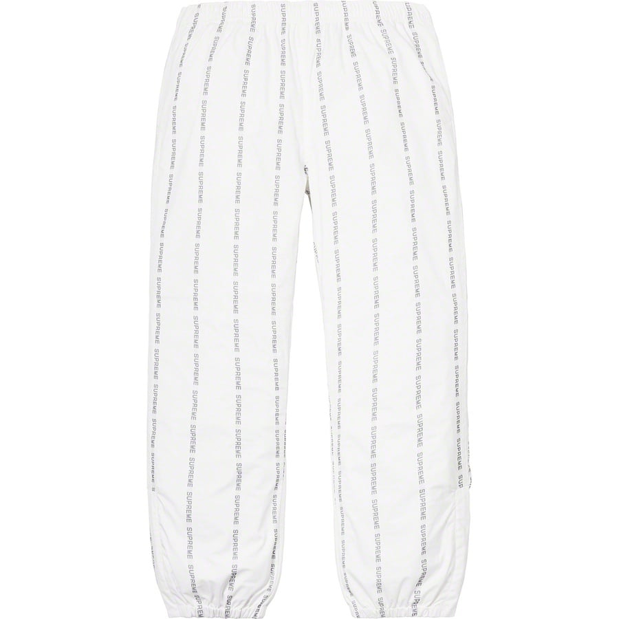 Details on Reflective Text Track Pant White from fall winter
                                                    2018 (Price is $148)