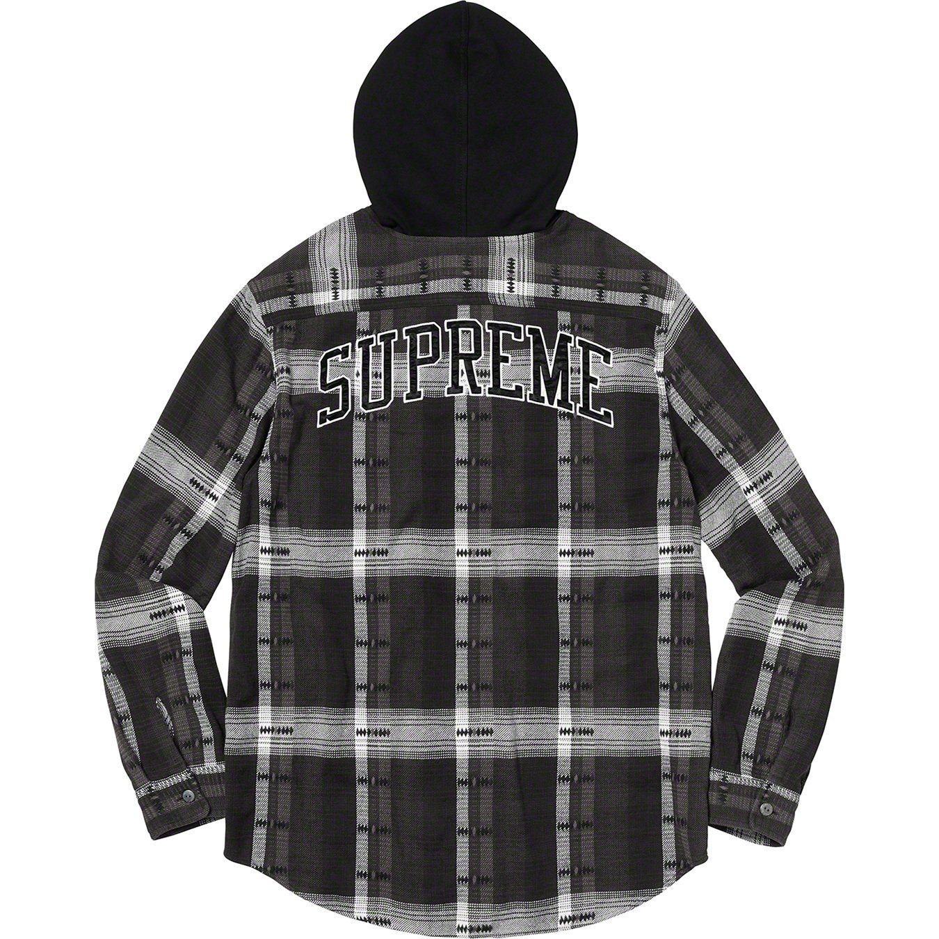 Msize Hooded Jacquard Flannel Shirt-