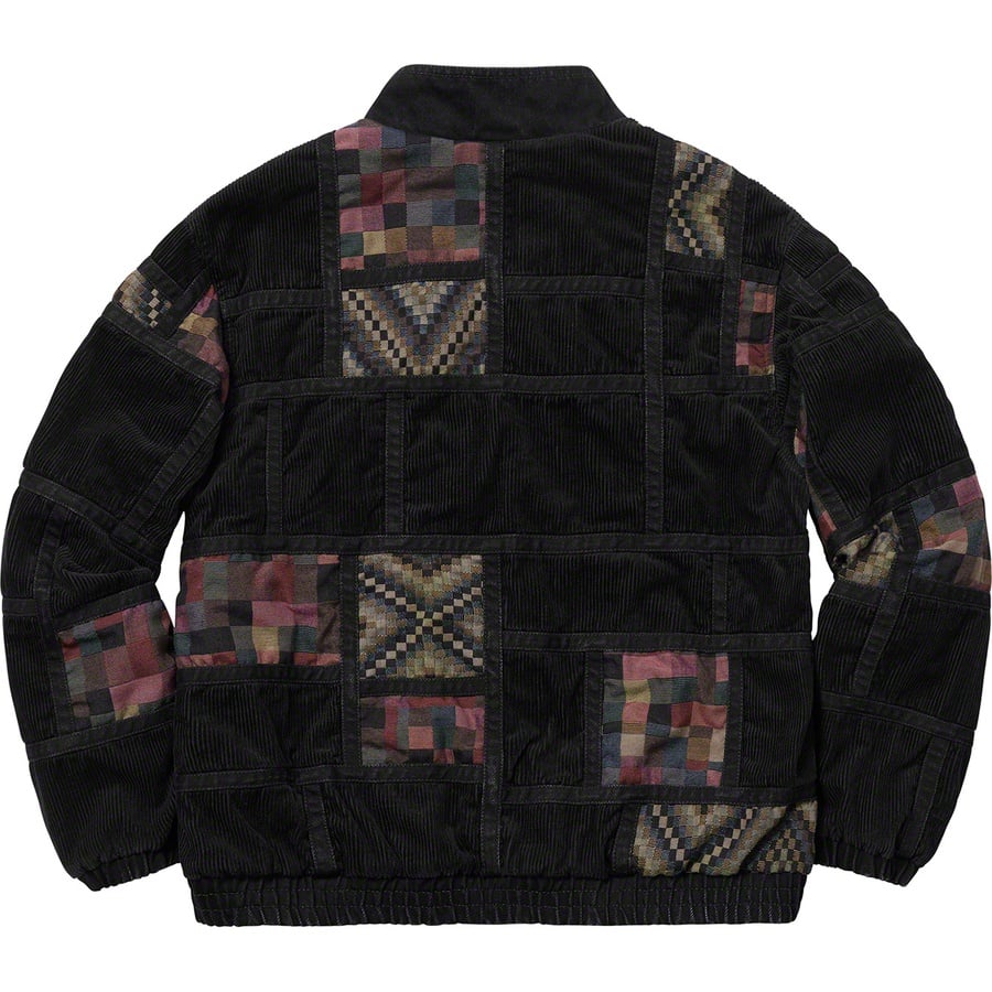 Details on Corduroy Patchwork Denim Jacket Washed Black from fall winter
                                                    2018 (Price is $238)
