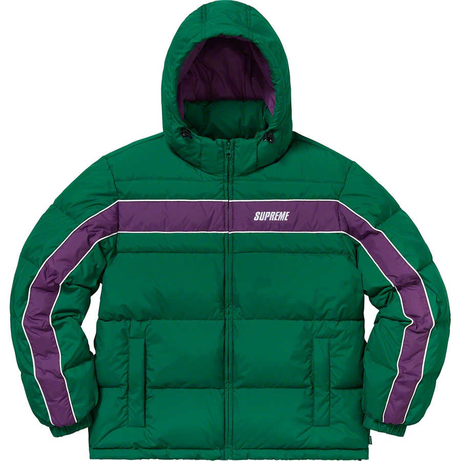 Details on Stripe Panel Down Jacket Green from fall winter
                                                    2018 (Price is $258)