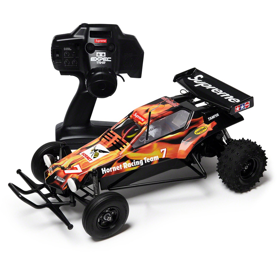 Details on Supreme Tamiya Hornet RC Car Flames from fall winter
                                                    2018 (Price is $298)