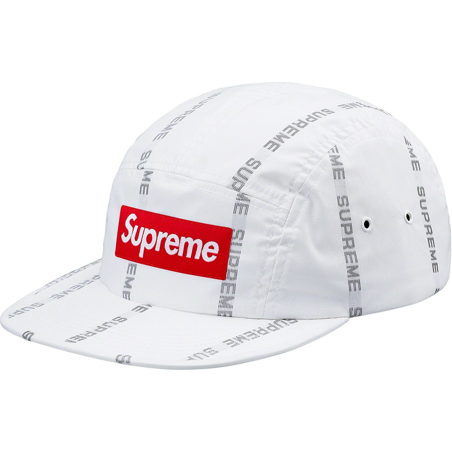 Details on Reflective Text Camp Cap White from fall winter 2018 (Price is $48)