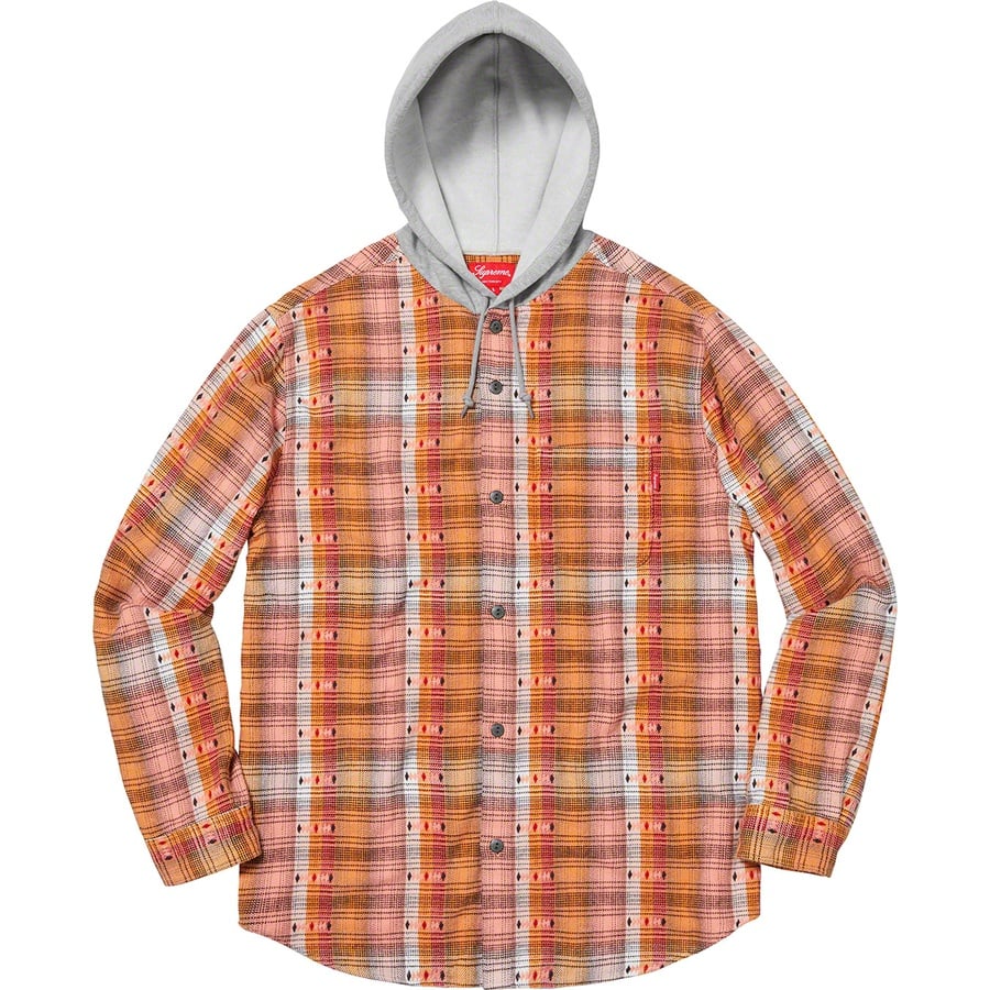 Details on Hooded Jacquard Flannel Shirt Orange from fall winter
                                                    2018 (Price is $138)