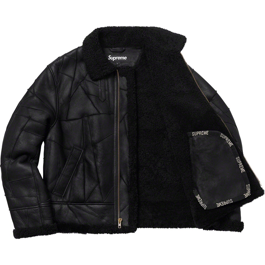 Details on Patchwork Shearling B-3 Jacket Black from fall winter
                                                    2018 (Price is $868)