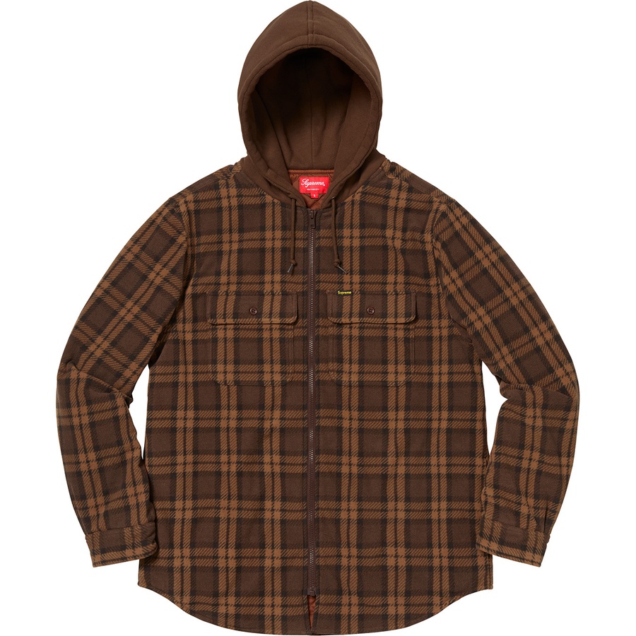 Details on Hooded Plaid Work Shirt Brown from fall winter
                                                    2018 (Price is $158)