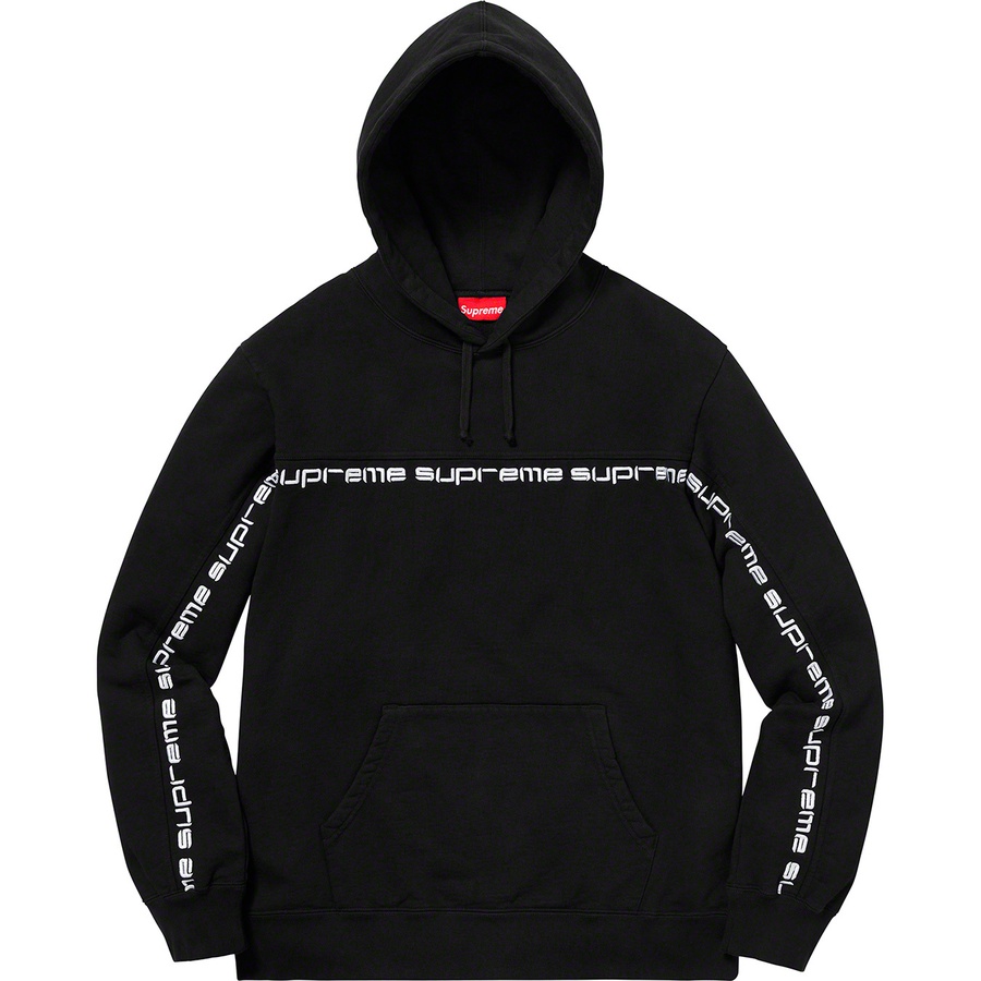 Details on Text Stripe Hooded Sweatshirt Black from fall winter
                                                    2018 (Price is $148)