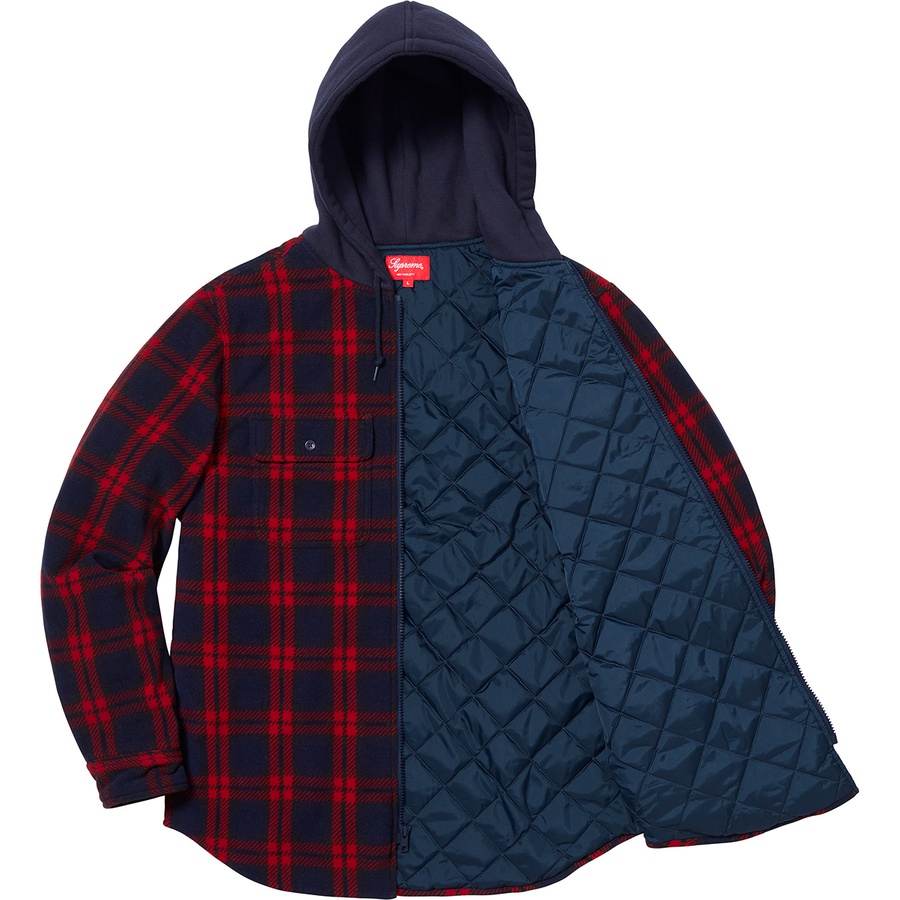 Details on Hooded Plaid Work Shirt Navy from fall winter
                                                    2018 (Price is $158)