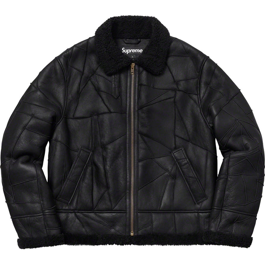 Details on Patchwork Shearling B-3 Jacket Black from fall winter
                                                    2018 (Price is $868)