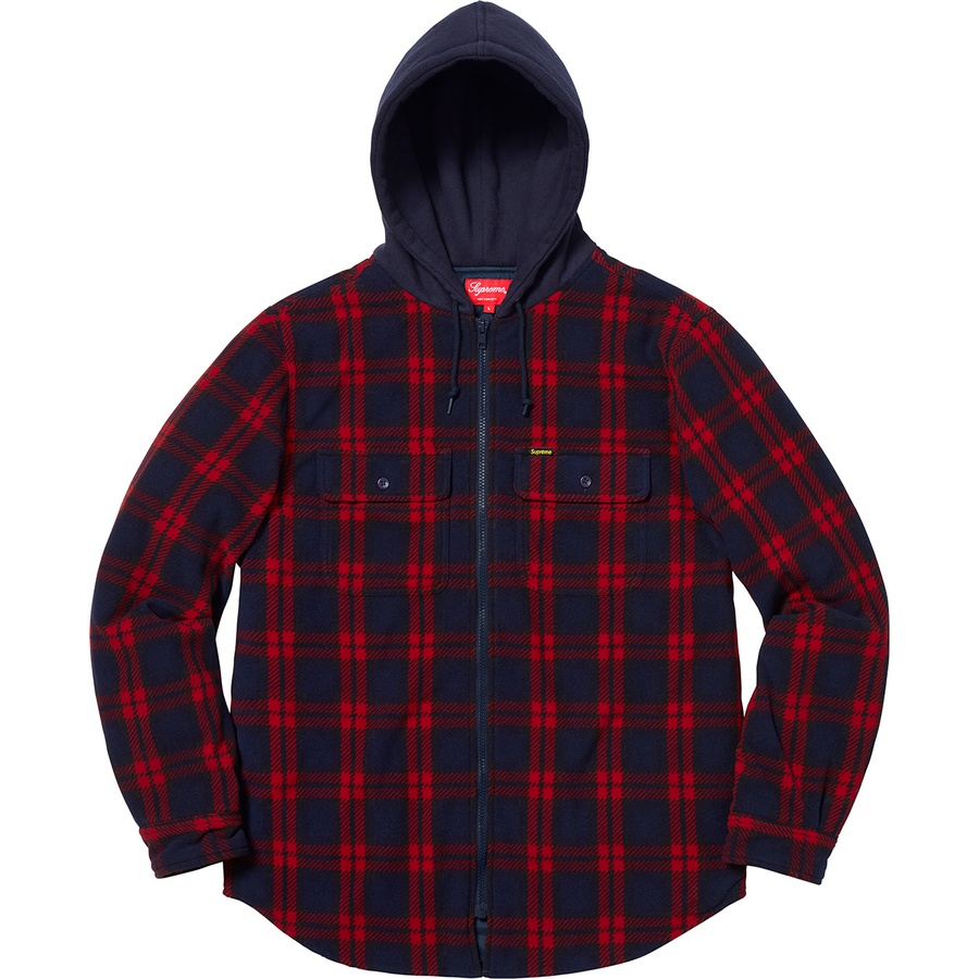 Details on Hooded Plaid Work Shirt Navy from fall winter
                                                    2018 (Price is $158)