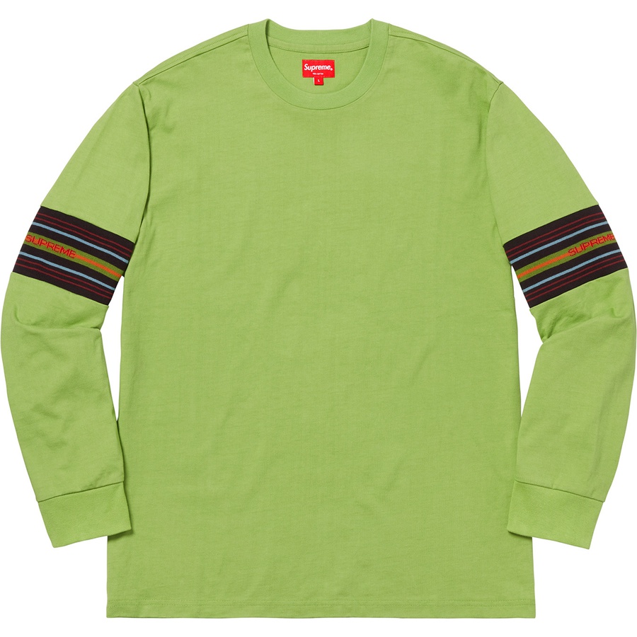 Details on Knit Panel Stripe L S Top Green from fall winter
                                                    2018 (Price is $98)