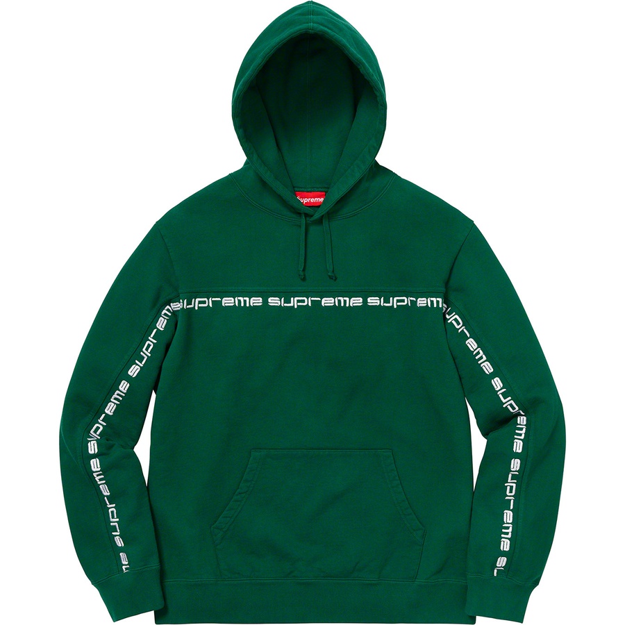 Details on Text Stripe Hooded Sweatshirt Dark Green from fall winter
                                                    2018 (Price is $148)