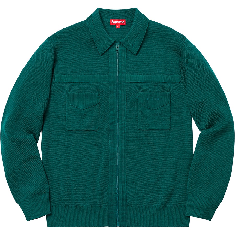 Details on Corduroy Detailed Zip Sweater Teal from fall winter 2018 (Price is $158)
