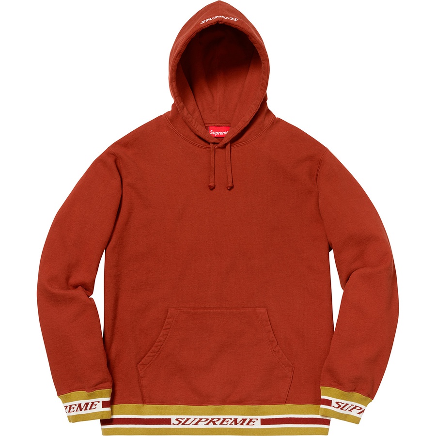 Details on Striped Rib Hooded Sweatshirt Rust from fall winter
                                                    2018 (Price is $148)