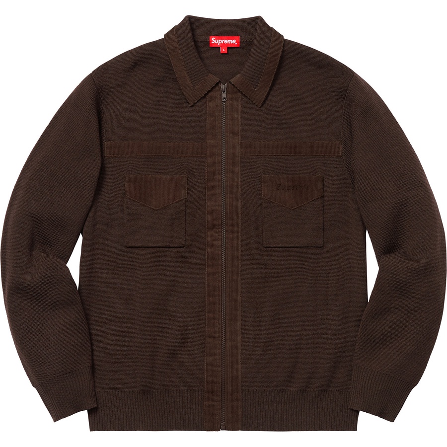 Details on Corduroy Detailed Zip Sweater Brown from fall winter 2018 (Price is $158)