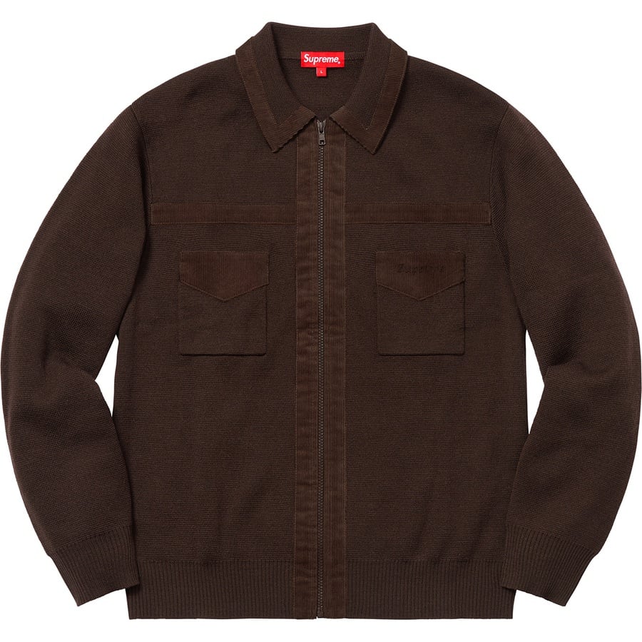 Details on Corduroy Detailed Zip Sweater Brown from fall winter
                                                    2018 (Price is $158)